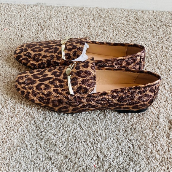Kate Spade Metallic Leather Leopard Print Versatile Wear Loafers Size 9M - Picture 3 of 9